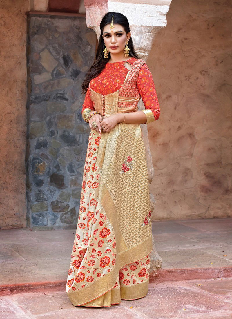 MAHOTSAV SHUBHITA Latest Fancy Wedding Wear Heavy Thread Zari And Cord Embroidery Tassels Silk Saree Collection